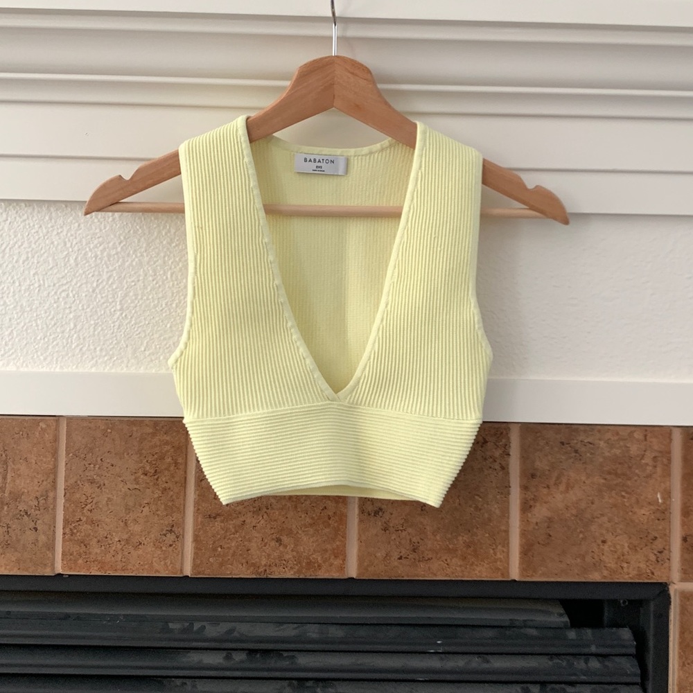 Aritzia Babaton SCULPT KNIT DEEP V TANK